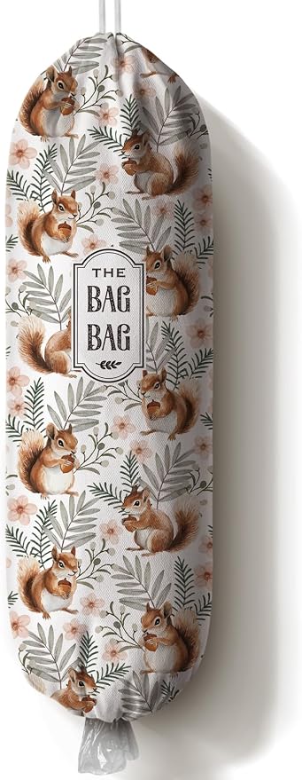 Squirrel Plastic Bag Holder,Grocery Bag Organizer Storage for Plastic Bags Groceries Store The Bag Bag 23" x 9"