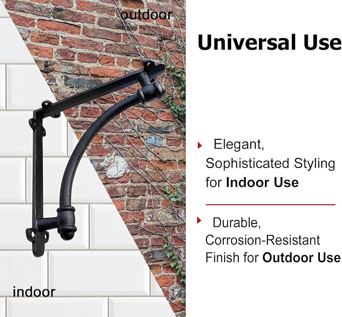 NACH Decorative Shelf Brackets, 2 Pack of 9.6 x 1.7 x 9.6 inch Black Cast Iron Shelf Brackets - Decorative Brackets for Mounting - Industrial Style Brackets