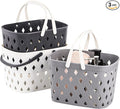 Hacaroa 3 Pack Portable Shower Caddy with Handles, Plastic Tote Storage Basket Toiletry Organizer Bin for Holding Soap, Shampoo, Cosmetics, Bathroom, College Dorm, Kitchen, Camp, Gym, 3 Colors