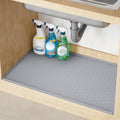TRZZ Silicone Waterproof Under Sink Mat 31" x 22", Drip Tray and Cabinet Liner for Kitchen and Bathroom, Prevents Water Damage and Organizes Cabinets (Grey)