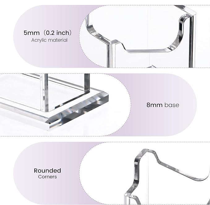 HeZone Vertical Business Card Holder Display for Desk 1 Slot Acrylic Business Card Stand Rack for Women and Men (1 Slot Vertical) for Exhibition,Home&Office