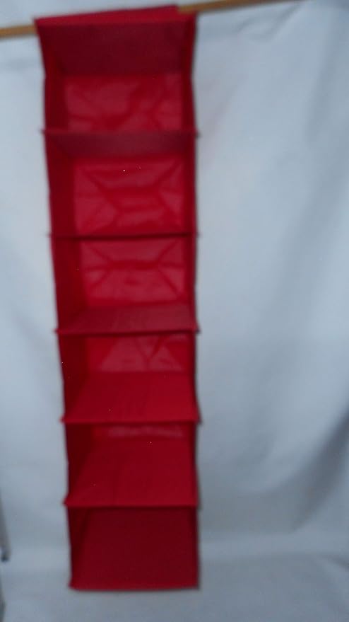 Sweater Rack with 6 Shelves Hold 12 Sweaters, Hats or Bags Made in USA. (Red)