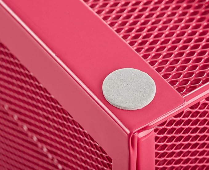 Annova Desk Organizer Wire Mesh 3 Tier Sliding Drawers Paper Sorter/Multifunctional/Premium Solid Construction for Letters, Documents, Mail, Files, Paper, Kids' Art Supplies (Pink)