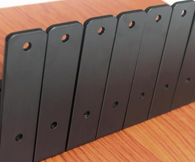 6 Pack - L 6" x H 4" x W1.5, 5mm Thick Black L Shelf Bracket, Iron Shelf Brackets, Metal Shelf Brackets, Floating Shelf, Shelf Supports with Screws