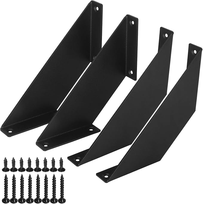 FOYO 4 Heavy Duty Angle Shelf Brackets Floating Shelves Support Brackets, 8-Inch