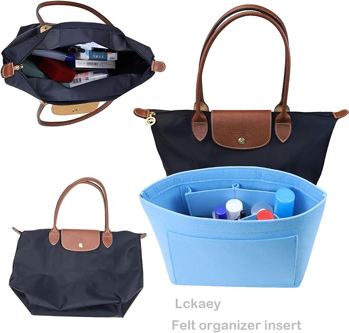 Lckaey bag Organizer Insert for longchamp le pliage organizer insert Handbags Organizer 1012French blue-S