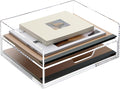 SANRUI 2-Tier Paper Letter Tray Organizer with Sliding Drawer,Stackable Desk Organizer,Acrylic Paper Tray for Office,Home or School,Clear