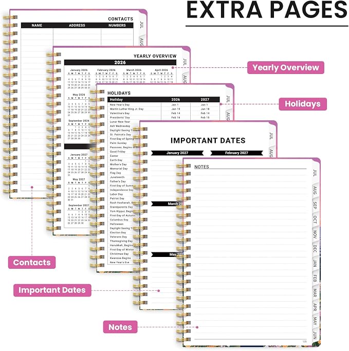 Planner 2026-2027, Hardcover Monthly and Weekly Academic Planner July 2026 - June 2027, Teacher and Student Calendar Agenda Book with Tabs, A4 (8.5" x 11"), Ideal for School and Office, Dreamscape Hills