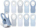COOK WITH COLOR Bag Clips with Magnet - Food, Chip, Bag Clips for Food Storage with Airtight Seal Grip for Bread, Snack and Food (Blue and Grey, Pack of 10)