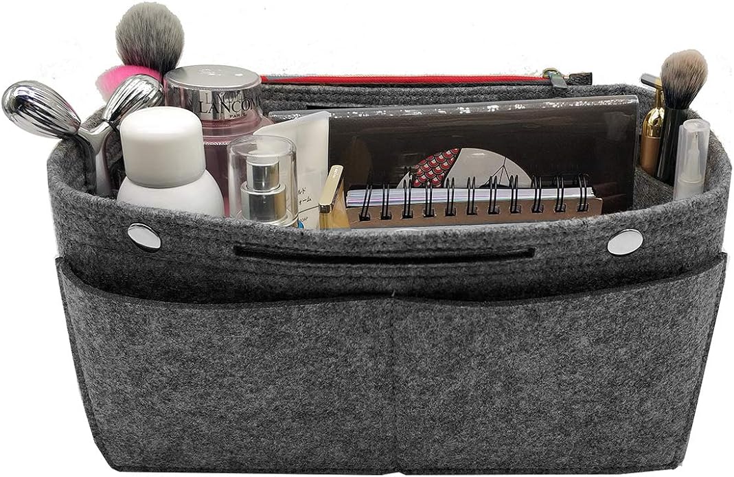 LEXSION Felt Purse Organizer Insert Multi Pocket Bag Organizer Shaper | zipper bag, tote shaper, multi pocket bag, handbag shaper, various sizes