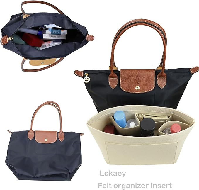 Lckaey Purse Organizer Insert for Le Pliage Neo Handbags Insert Organizer1012khaki-S