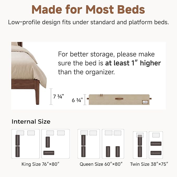 StorageWorks Extra Large Under Bed Storage Containers with Handles and Label Holder, 2 Pack Ultra-thick Fabric Underbed Bins, Closet Organizer for Clothes, Blankets, Sweater