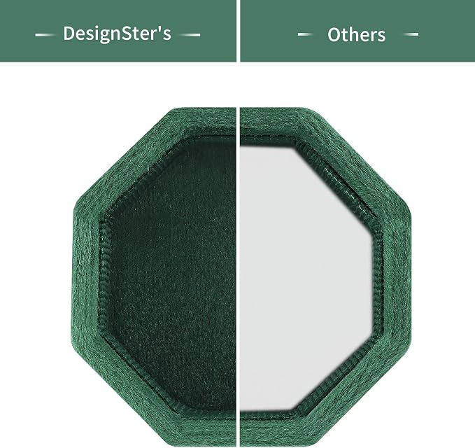 DesignSter Velvet Jewelry Ring Box,2 Slots Jewelry Ring Gift Box Vintage Ring Display Holder with Detachable Lid for Proposal, Engagement, Wedding, Ceremony(Dark green)