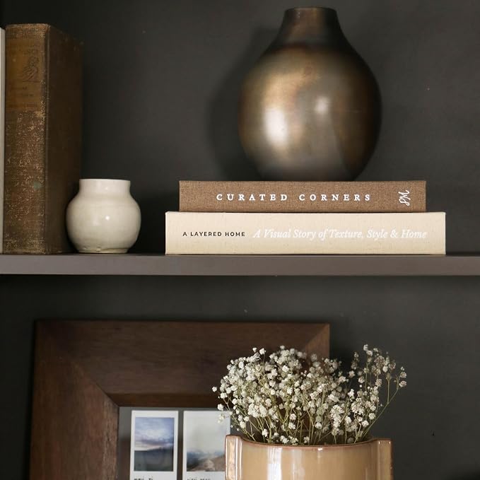 Decorative Books for Home Decor - 2 Linen Fake Books for Decorating Bookshelf, Coffee Table, Shelves - Faux Book Box for Hidden Storage and Decoration - Modern Neutral Design Fits Any Home Aesthetic
