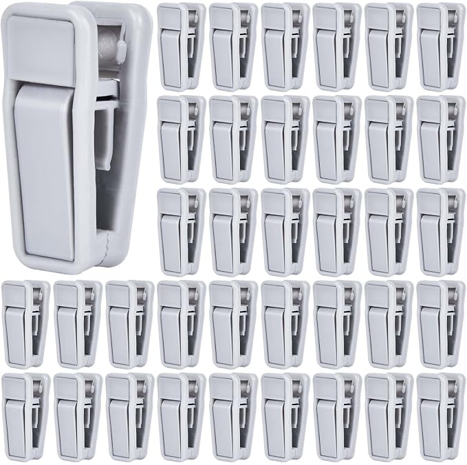 KISEER 40 Pcs Plastic Baby Hanger Clips Slim-line Finger Clips Set for Clothes Hanger Velvet Hanger (Grey)
