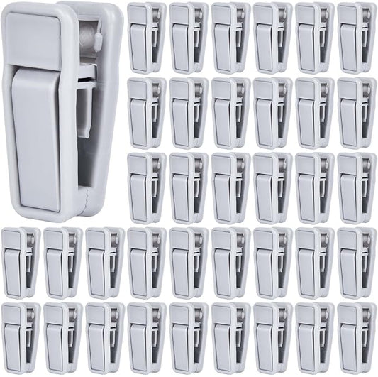 KISEER 40 Pcs Plastic Baby Hanger Clips Slim-line Finger Clips Set for Clothes Hanger Velvet Hanger (Grey)