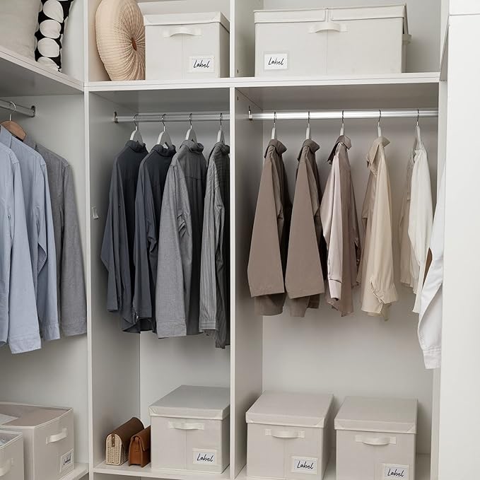 GRANNY SAYS Large Storage Bins with Lids, Decorative Storage Boxes with Double-Lids, Extra Large 63L Closet Organizer for Clothes, Toy Storage Chest, Ivory, 1-Pack