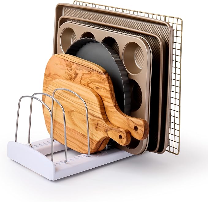 YouCopia StoreMore Bakeware Rack, Adjustable Dividers, Baking Pan Organizer