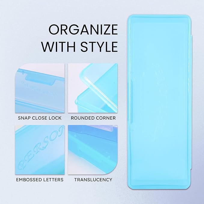 Beauticom Personal Box Storage Case for Professional Manicurist Nails Pedicure (Large Size) (40 Pieces, BLUE)