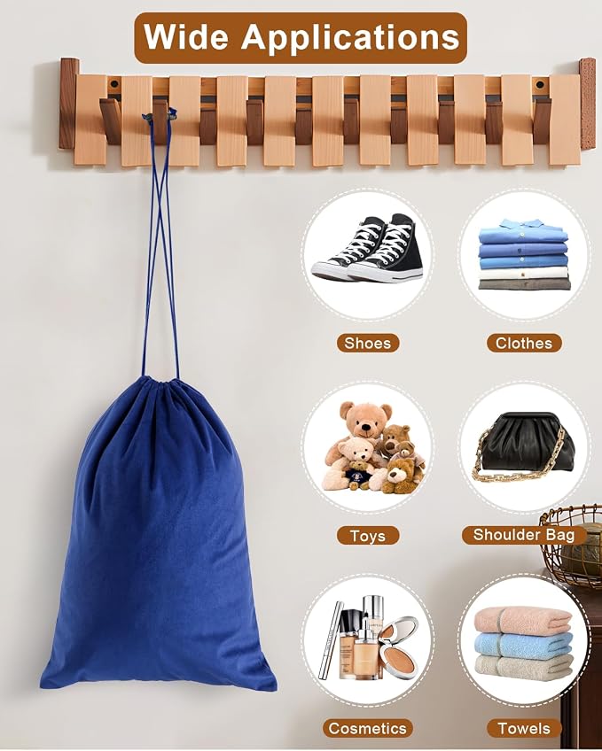 2 Pcs Shoe Bags for Travel, Dust Velvet Bags, Palace Blue, 17.3x12.6 Inch | Washable & Reusable Travel Shoe Bags, Dustproof Shoe Bags with Drawstring Closure, Suitable for Travel, Home Storage