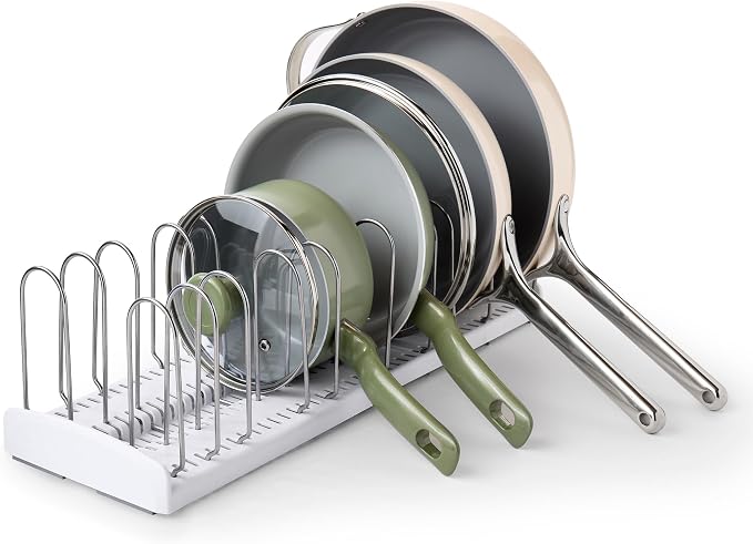 YouCopia StoreMore Expandable Pan + Lid Rack, Pot Lid Organizer, Adjustable