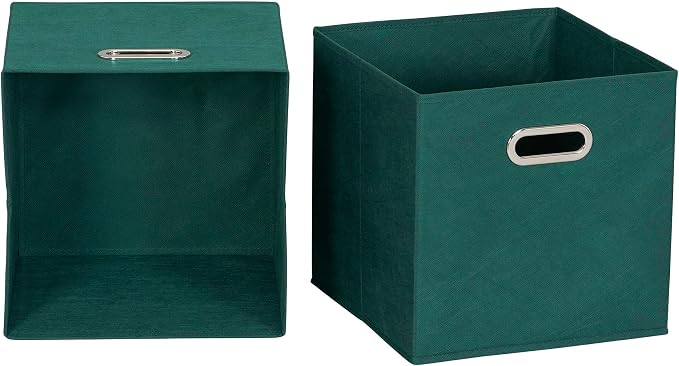 Household Essentials 6 ct Open Fabric Cube Storage Bins, Forest Green