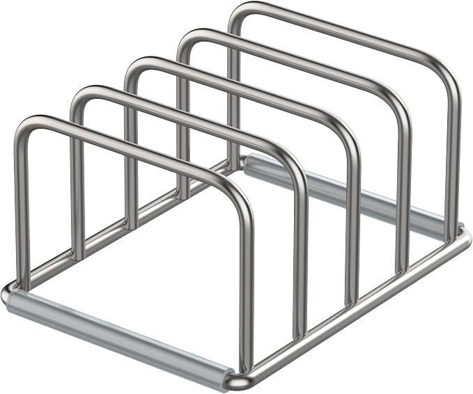 KORRTFID Cutting Board Organizer Stand Holder,304 Stainless Steel Chopping Board Holder,Pot Pan Lid Holder Rack kitchen Shelf Bakeware,Cookie Sheets Organizer (1.0 Inch Width Slots)