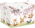 Clastyle Forest Animal Baby Storage Basket Leaf Kid Laundry Hamper Boy Girl Gift Toy Box Collapsible Clothes Organizer Nursery Bin for Bedroom, Cherry Deer, 40x30x30 cm