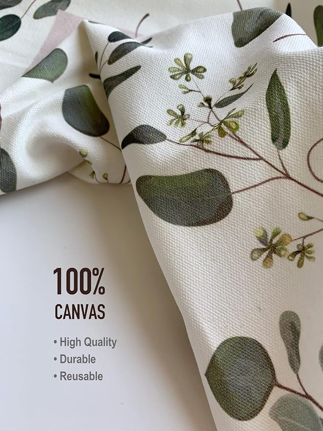 Hglian Grocery Bag Storage Dispenser,Eucalyptus Leaves Plastic Bag Holder,Garbage Shopping Trash bags Organizer,Farmhouse Sweet Home Kitchen Decor