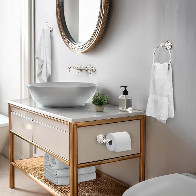 Gatco 4125 Tavern Double Robe Hook, Wall Mounted Bathroom Hook for Towels and Robes, Polished Nickel