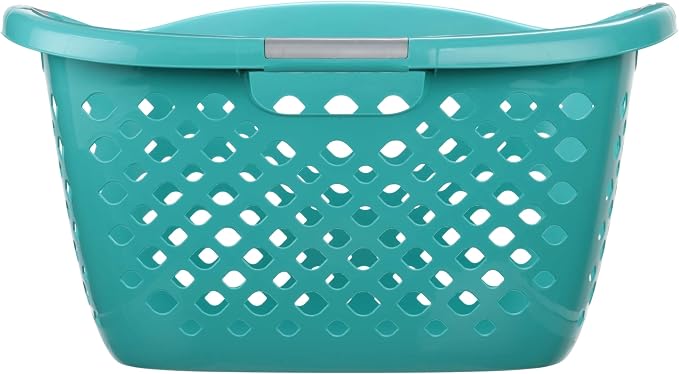 1.8 Bushel Hip Grip Plastic Laundry Basket, Teal - Perfect for Adult/Tween in Bedroom, Dorm & Laundry Room