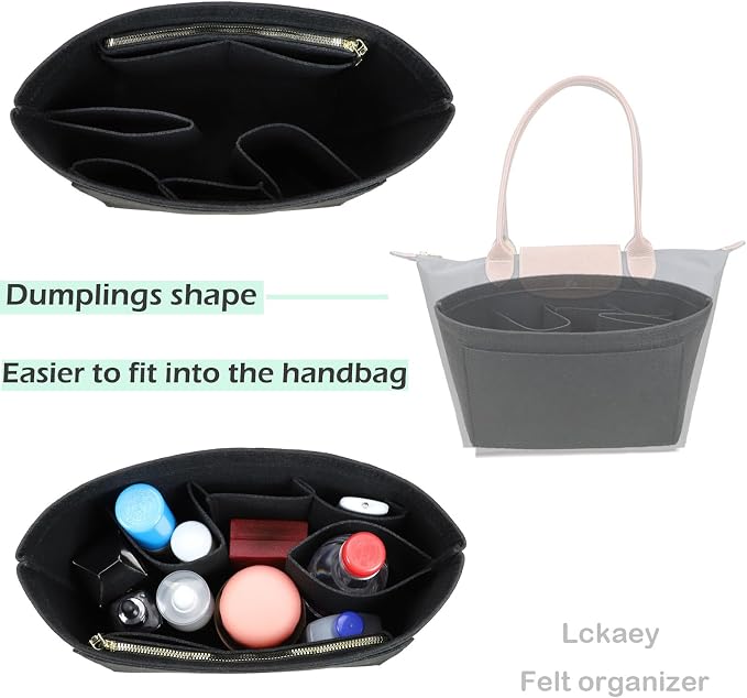 Lckaey bag Organizer Insert for Longchamp Le Pliage Neo Handbags Insert Organizer 1012BLACK-M