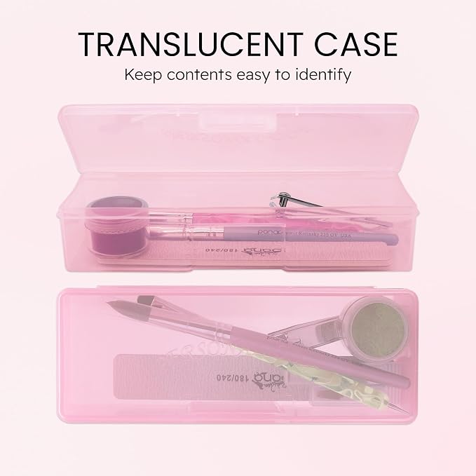 Beauticom Personal Box Storage Case for Professional Manicurist Nails Pedicure (Large Size) (1 Piece, PINK)