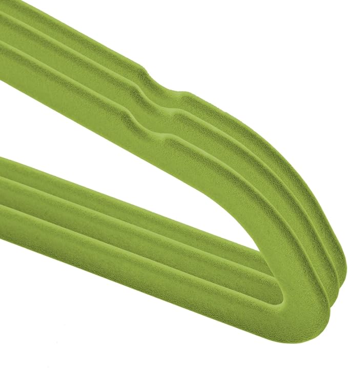 Casafield 50 Velvet Baby Hangers - 11" Size for Infant & Toddler Clothes - Lime Green