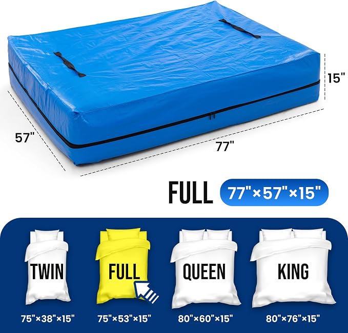 TAILI Full Mattress Bags for Moving and Storage, Heavy Duty Moving Supplies Mattress Cover with Reinforced Handles, Storage Cover Essentials Packing Protector