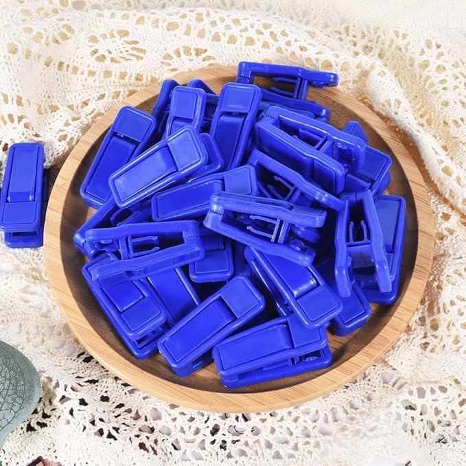 KISEER 80 Pcs Plastic Baby Hanger Clips Slim-line Finger Clips Set for Clothes Hanger Velvet Hanger (Blue)
