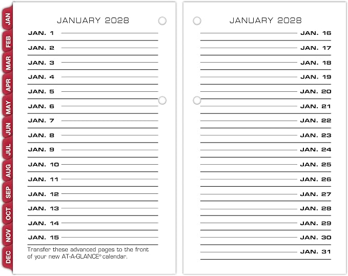 AT-A-GLANCE 2027 Desk Calendar Refill, Daily Desk Pad Refill, 3.5" x 6", Standard, Loose-Leaf (E0175027)