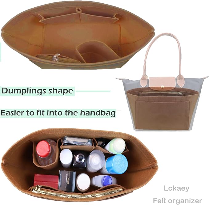 Lckaey Purse Organizer Insert for Longchamp Le Pliage Neo Handbags Insert Organizer 1012camel-L