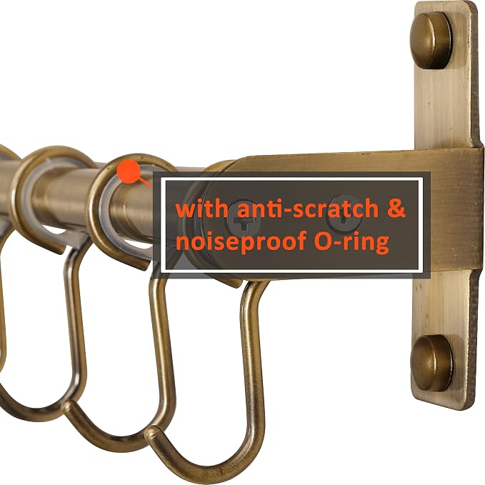 DSEAP Pot Rack - Pots & Pans Hanging Rack with 8 Hooks, Double Bars, Wall Mounted, Bronze, Pack of 2