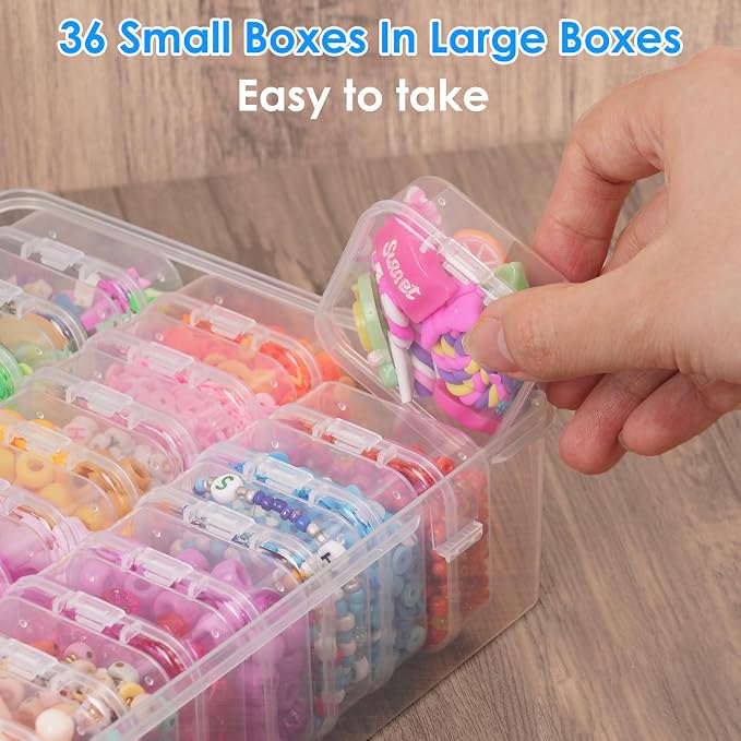 Bead Organizer Box 108 Pcs Plastic Storage Containers for Craft Jewelry