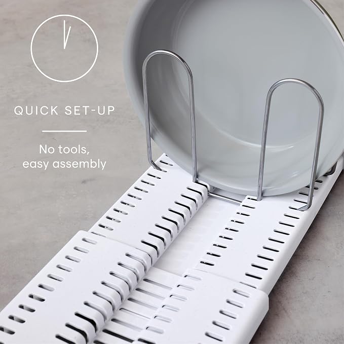 YouCopia StoreMore Expandable Pan + Lid Rack, Pot Lid Organizer, Adjustable