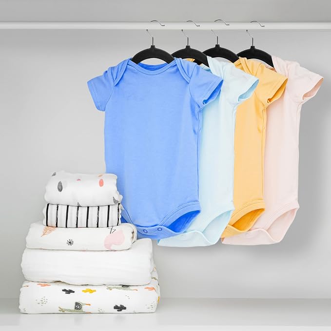 Utopia Home Kids Velvet Hanger 150 Pack – 11" Premium Baby Hangers - Black | Premium Non-Slip Baby Hangers for Baby and Toddlers, Durable Ultra-Slim Space-Saving Closet Organizers