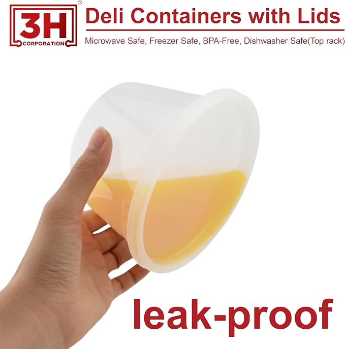 16 oz Food Storage Containers with Lids (240 Set/480 Piece) Small Deli Containers for Soup, Freezer Microwave Safe, BPA-Free Plastic, Stackable Snack Leakproof Leftover Organizers