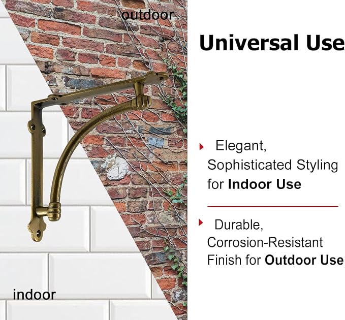 NACH Decorative Shelf Brackets, 4 Pack of 7.25 x 1.6 x 7.25 inch Gold Brackets - Cast Iron Shelf Brackets for Mounting - Industrial Style Decorative Brackets - Slim Version - AD-90-064GM