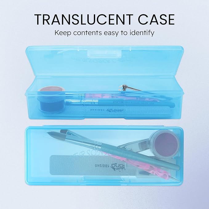 Beauticom Personal Box Storage Case for Professional Manicurist Nails Pedicure (Large Size) (40 Pieces, BLUE)