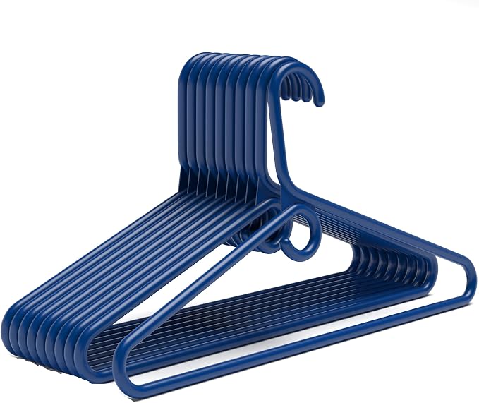 DEILSY™ Heavy Duty Plastic Hangers 50 Pack - Extra Heavy Duty Hangers for Clothes, Thick Navy Plastic Hangers, Strong Clothes Hangers with Hook for Scarves & Belts