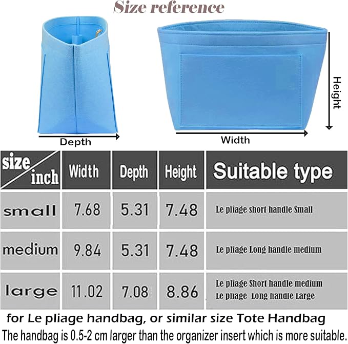 Lckaey bag Organizer Insert for Longchamp Le Pliage Neo Handbags Insert Organizer 1012French blue-M