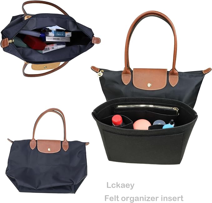 Lckaey bag Organizer Insert for longchamp le pliage organizer insert Handbags Organizer 1012BLACK-S
