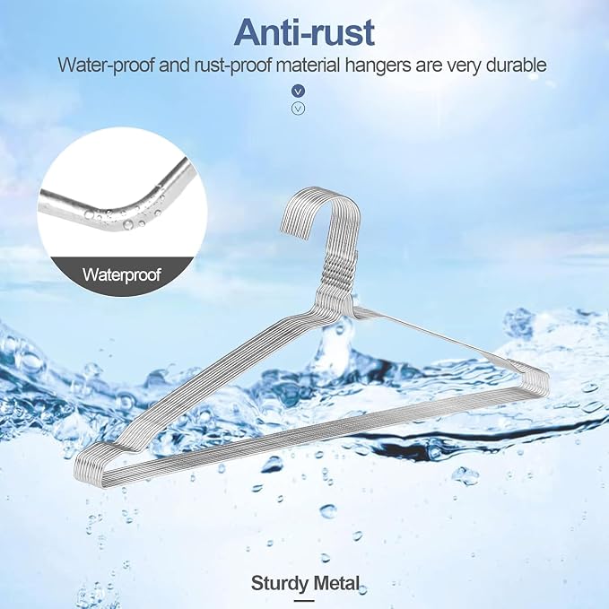 SPECILITE Wire Hangers 150 Pack, Metal Wire Clothes Hanger Bulk for Coats, Space Saving Metal Hangers 16.7 Inch Ultra Thin Non Slip with Groove, for Standard Size Suits, Shirts, Pants, Skirts-Silver