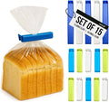 LINDEN SWEDEN Twixit! Bag Clips - Set of 15 - Keep Food Fresh, Prevent Spillage - Great for Storage and Organization - Microwave, Freezer and Dishwasher-Safe - BPA-Free